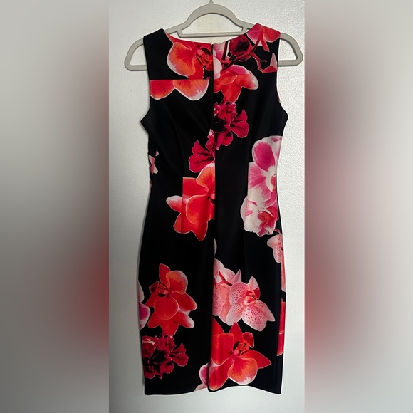 Calvin Klein - Black Floral Midi Dress - Picture 3 of 5
